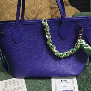 Louis Vuitton Purple Epi Neverfull Leather Tote